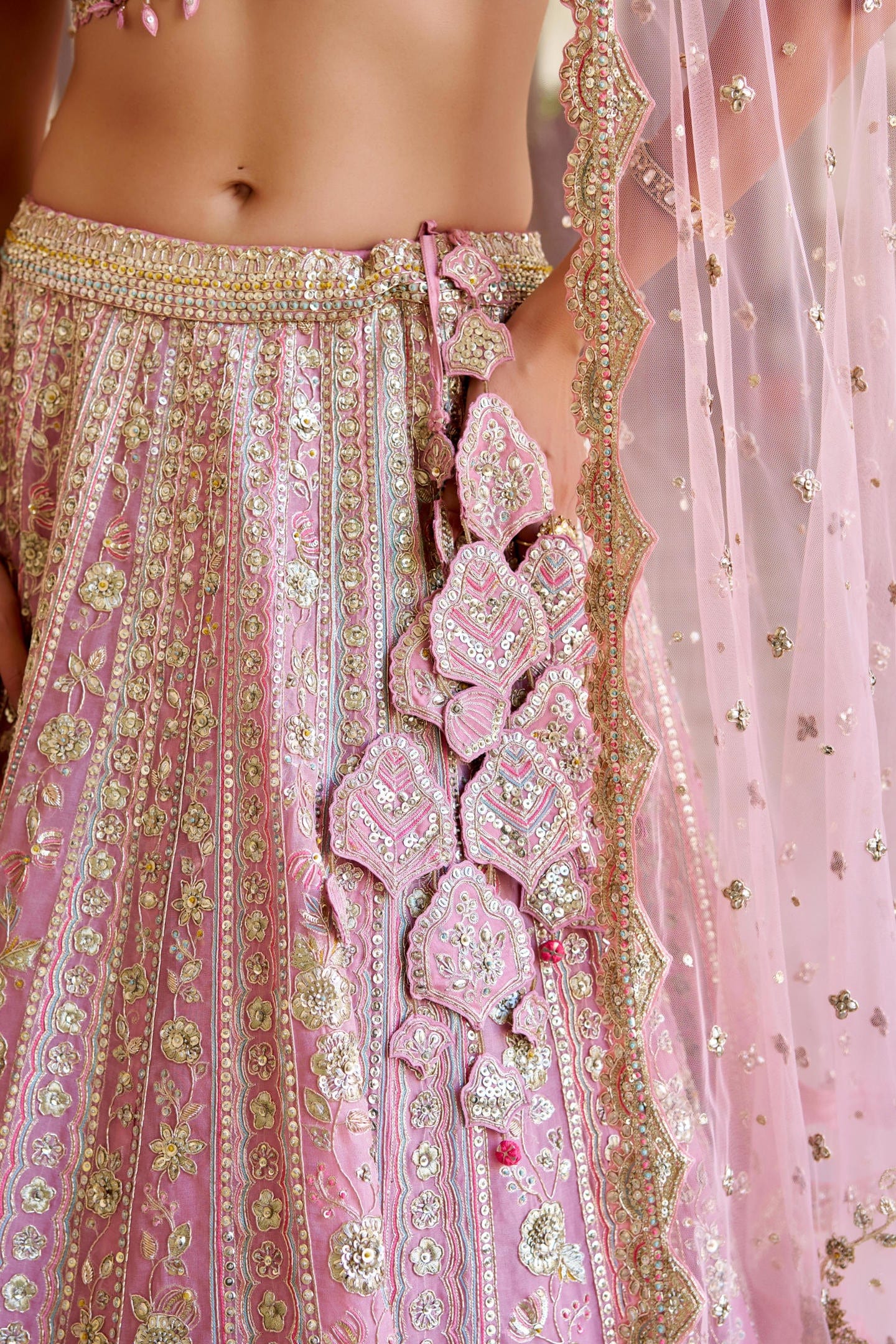 Rosaline Pink Organza Lehenga Set