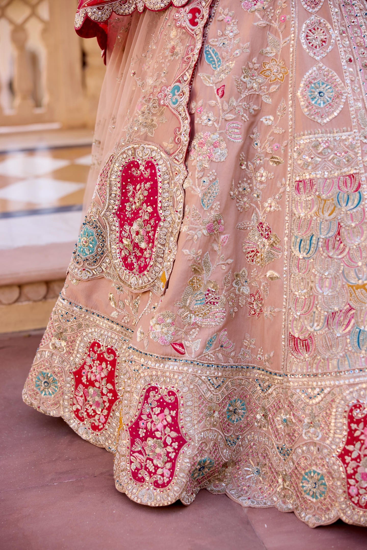 Caramel Taupe Bridal Lehenga Set