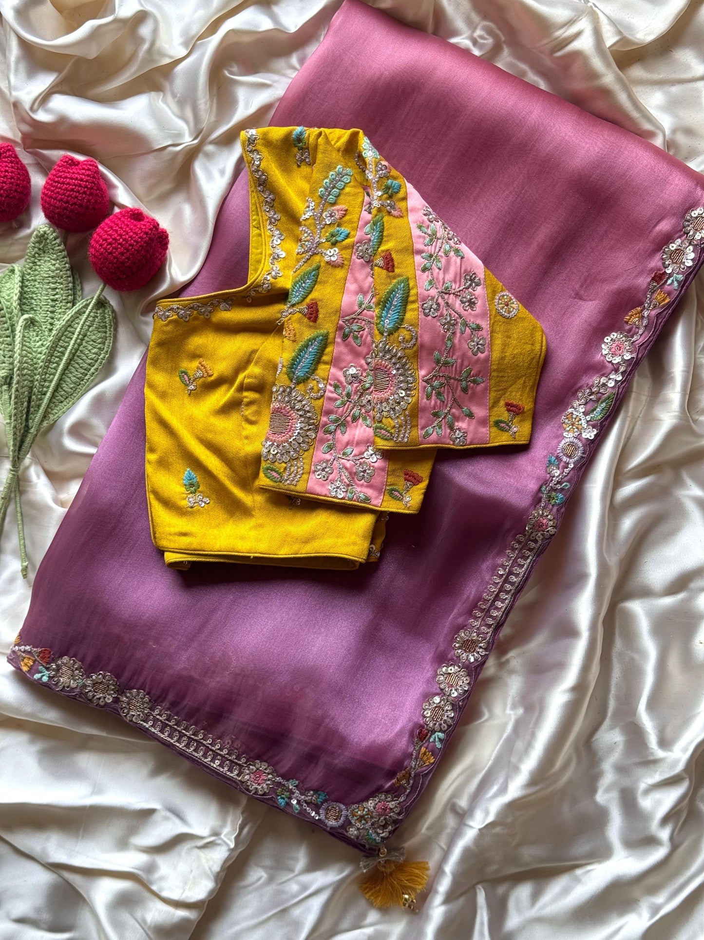Begonia Embellished Saree