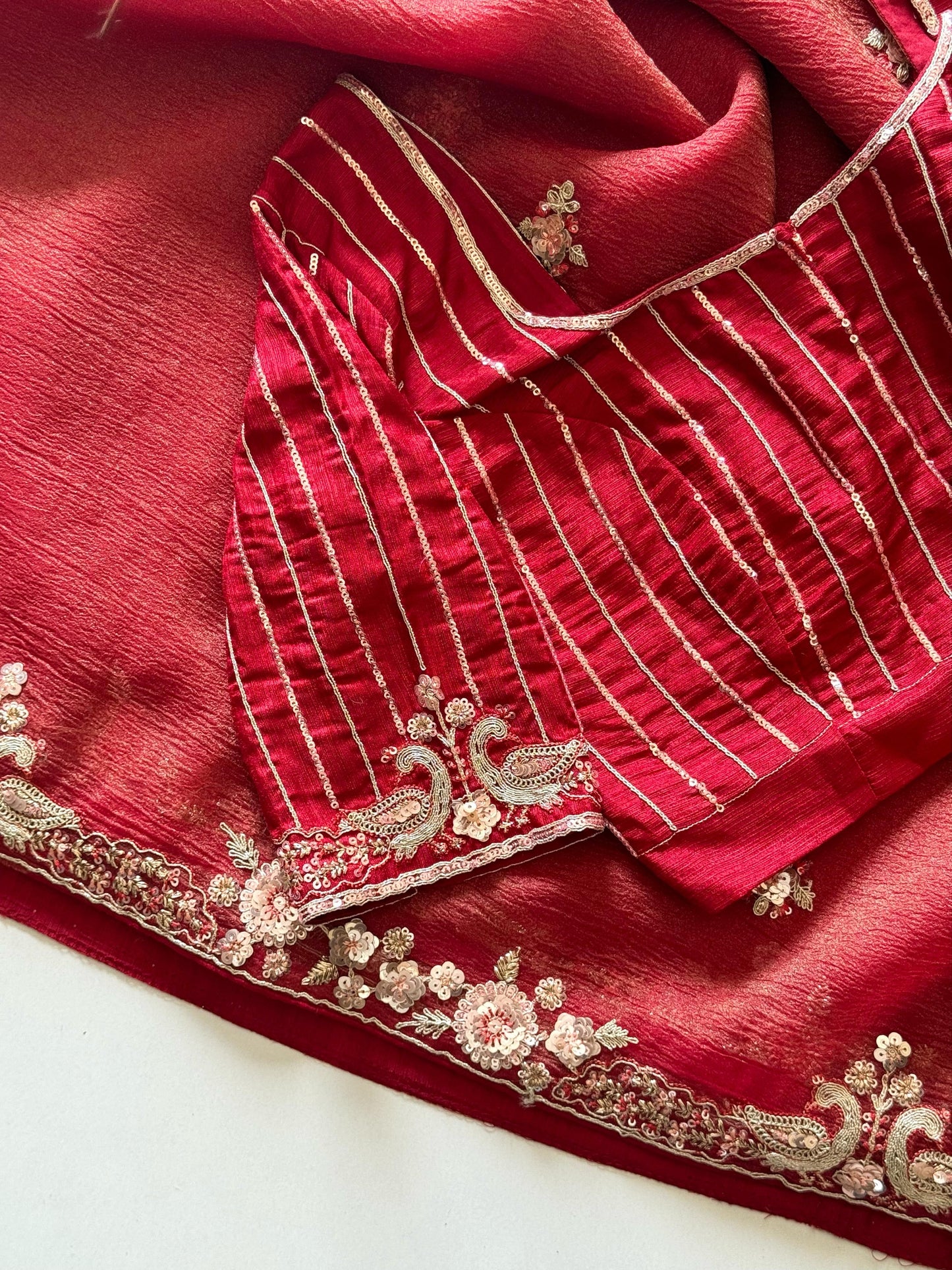 Naveli Red Saree