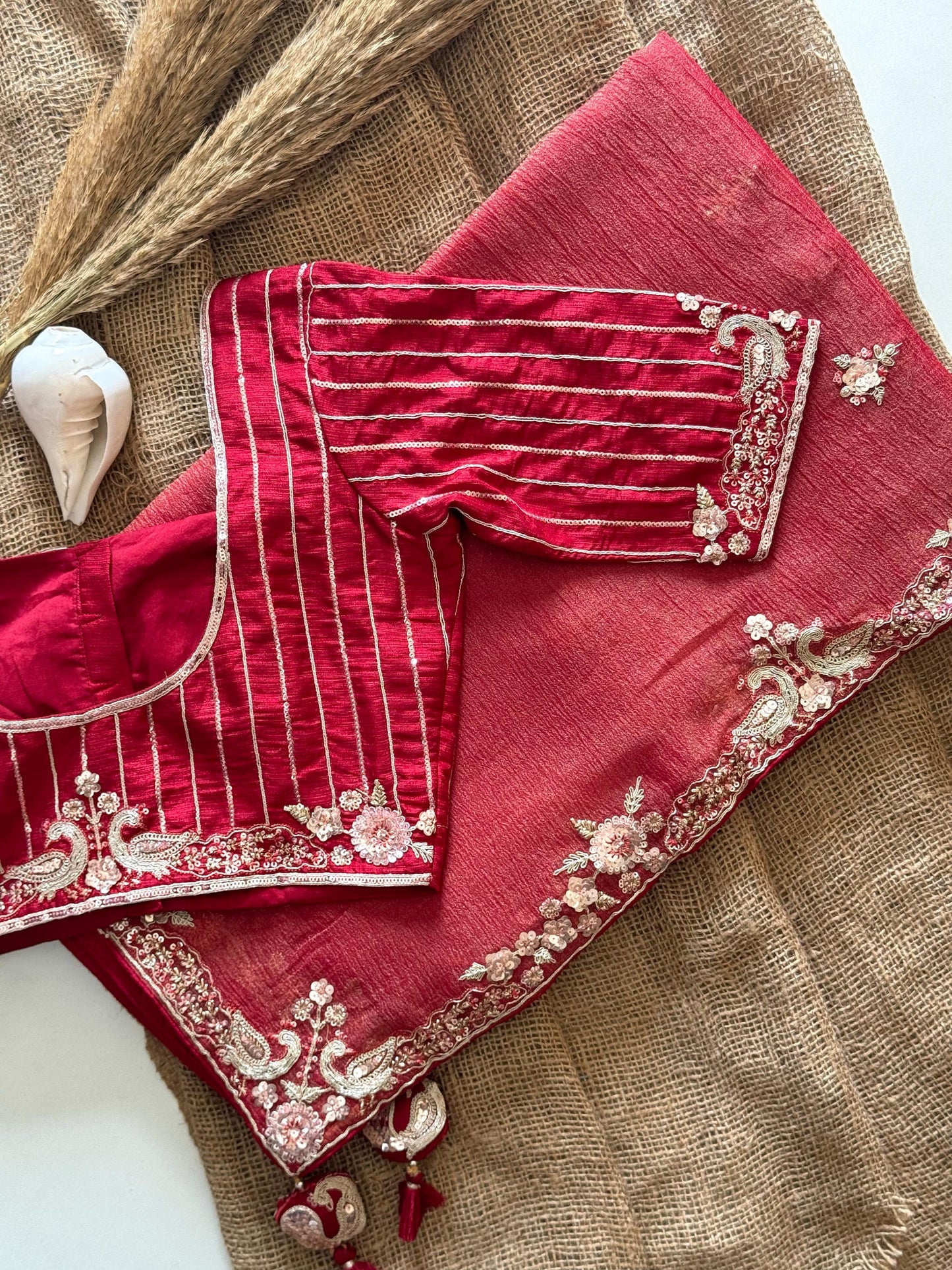 Naveli Red Saree
