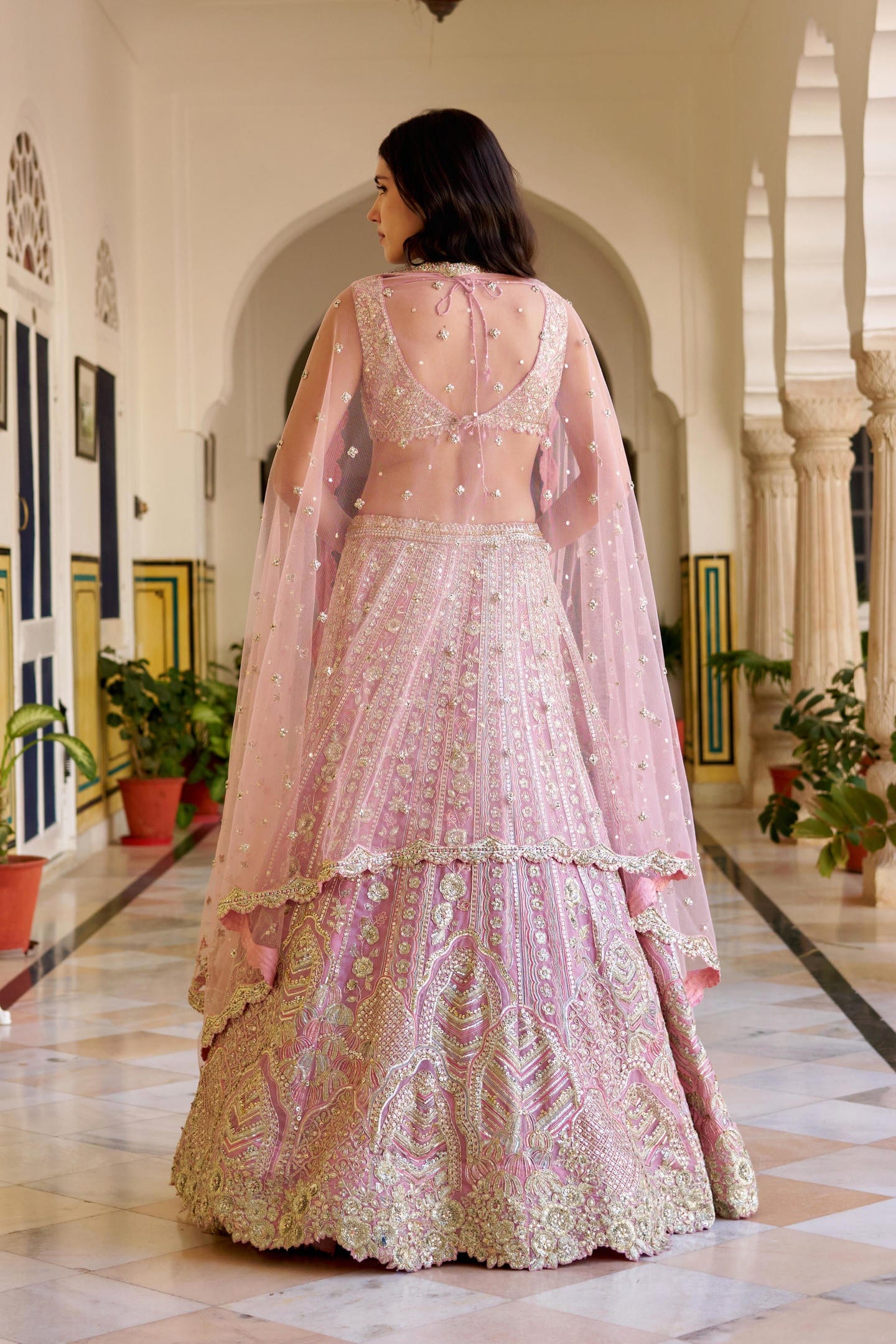 Rosaline Pink Organza Lehenga Set