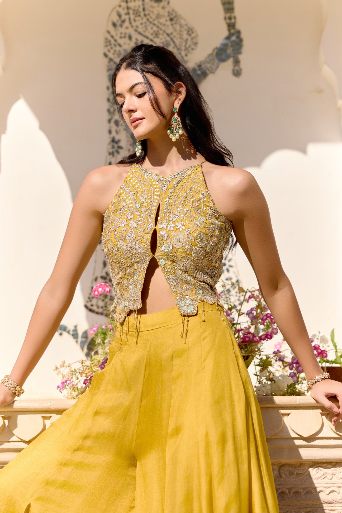 Honey Gold Top and Garara Set