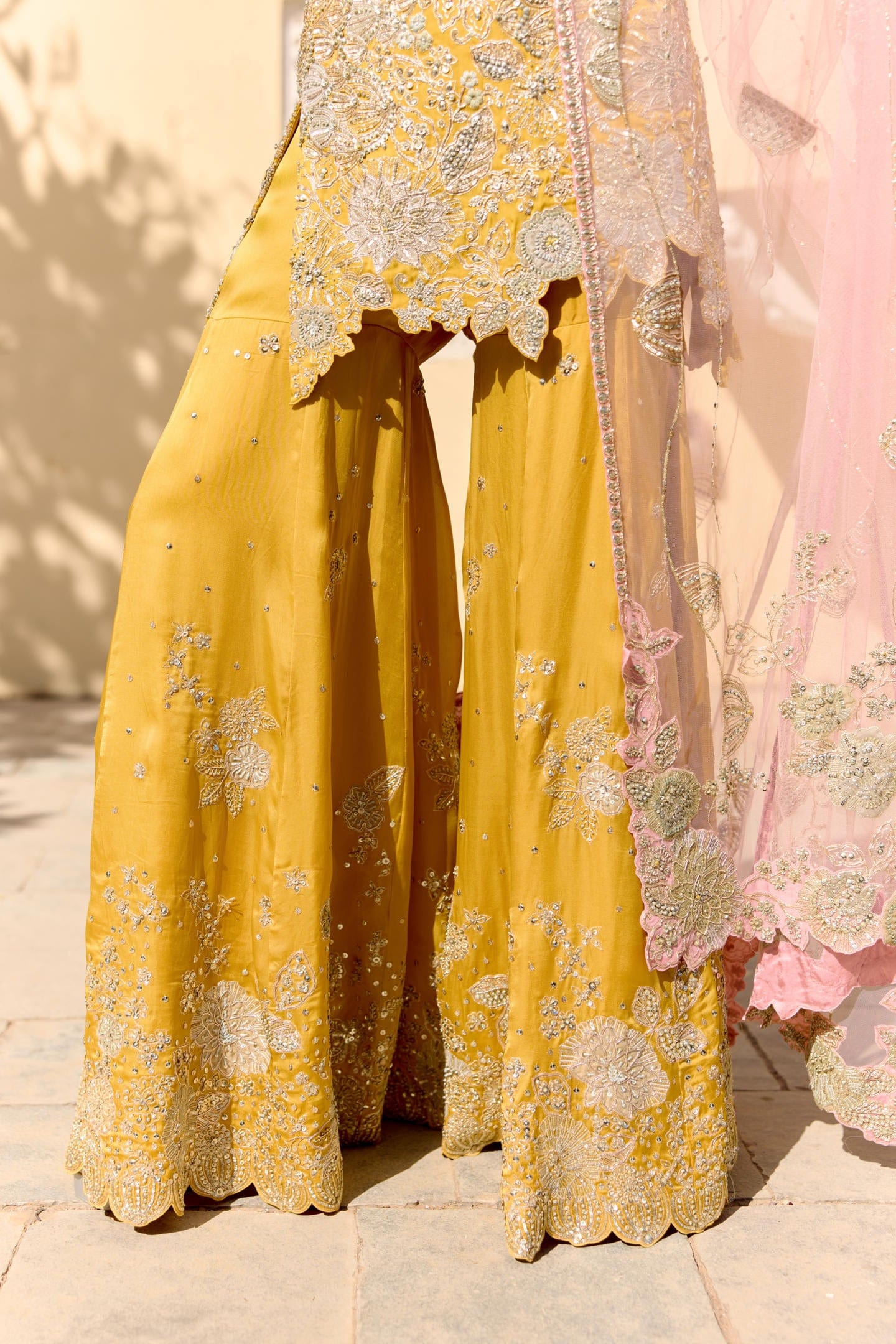 Canary Yellow Sharara Set