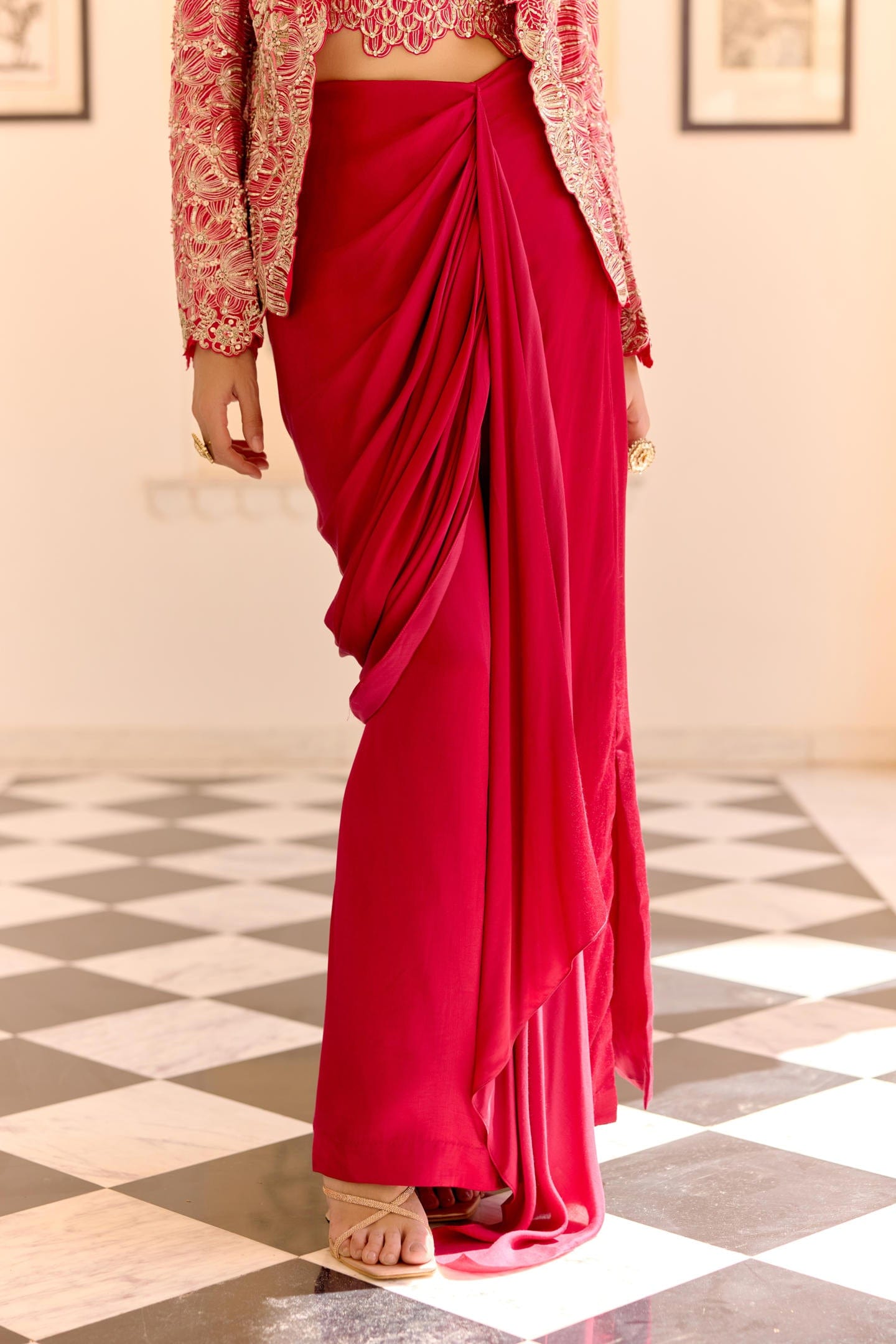 Cut Ruby Open Jacket Set