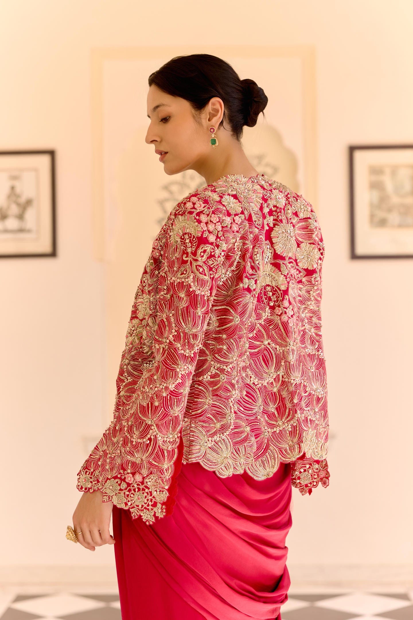 Cut Ruby Open Jacket Set