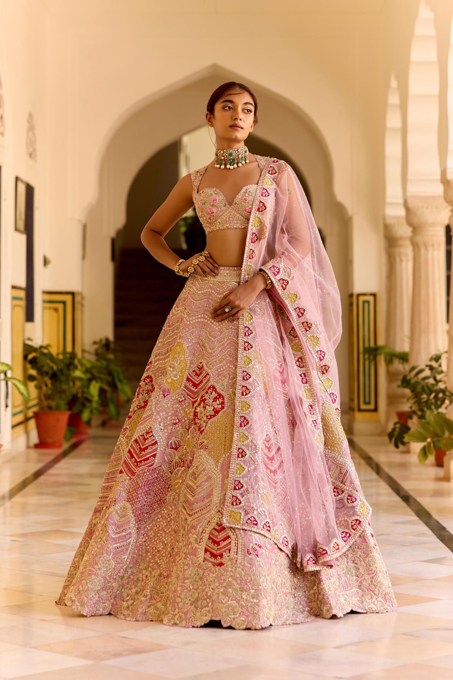 Rosaline Pink Bridal Lehenga Set