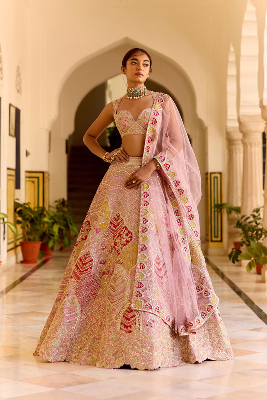 Rosaline Pink Bridal Lehenga Set