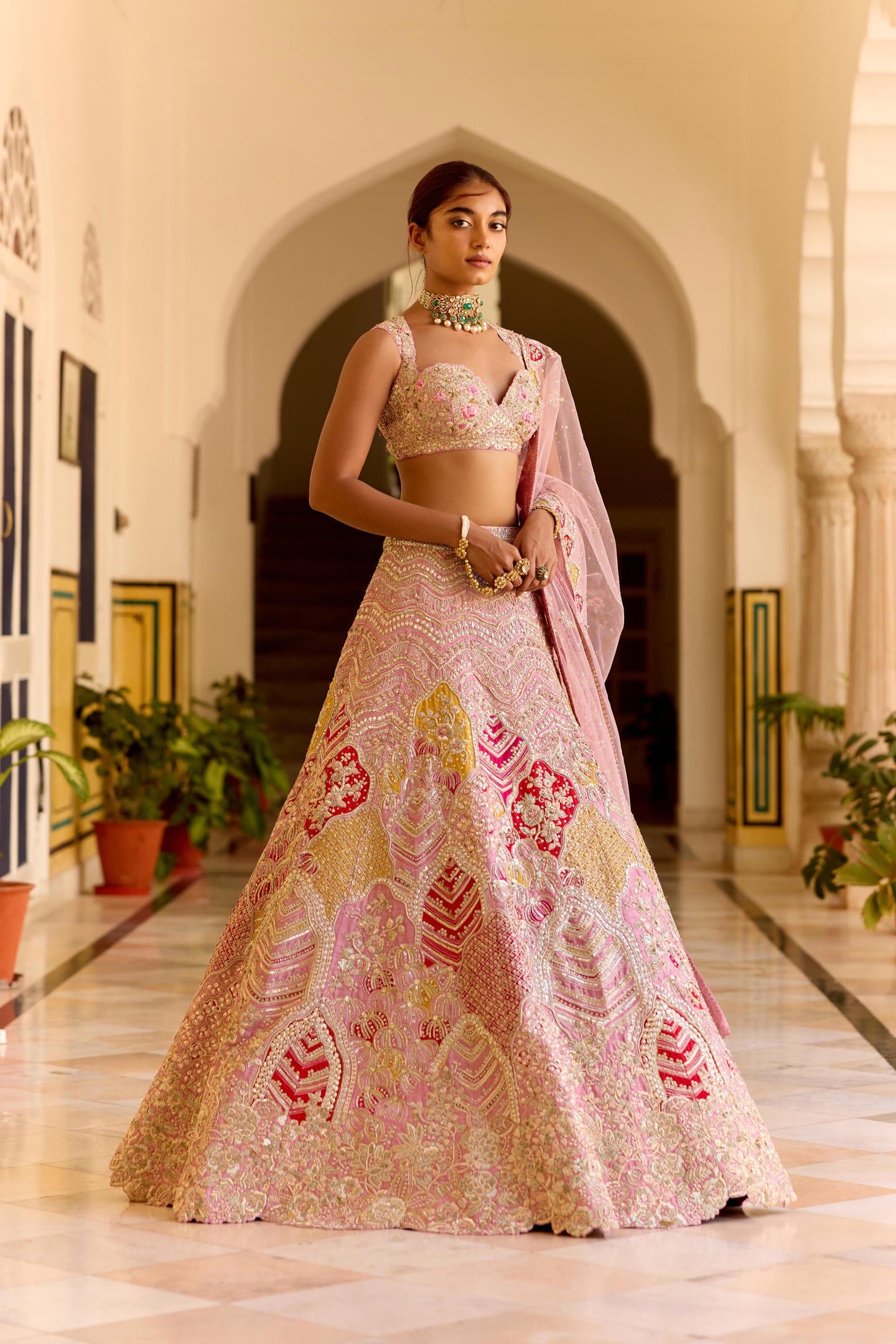 Rosaline Pink Bridal Lehenga Set