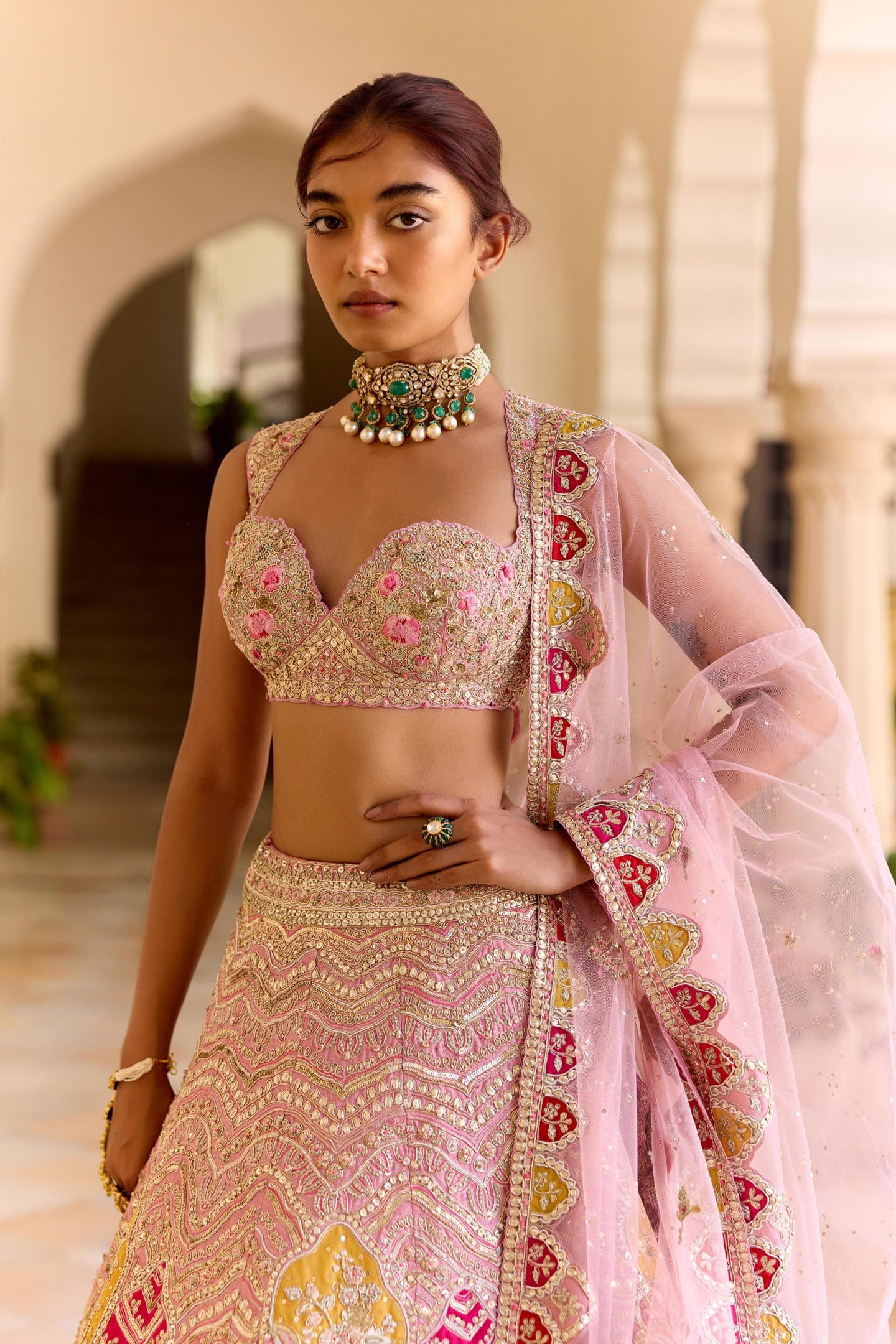 Rosaline Pink Bridal Lehenga Set