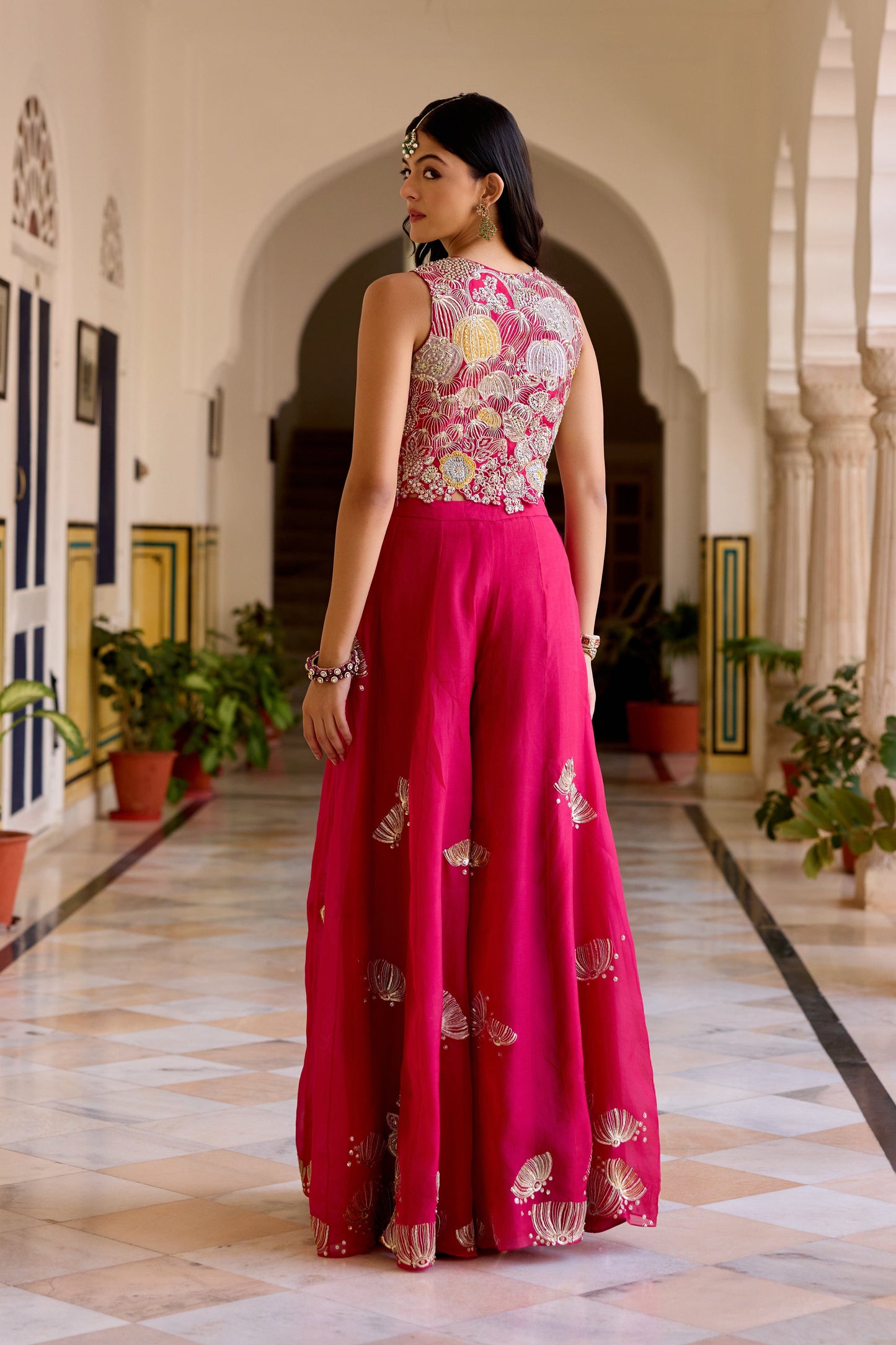 Cut Ruby Top and Garara Set