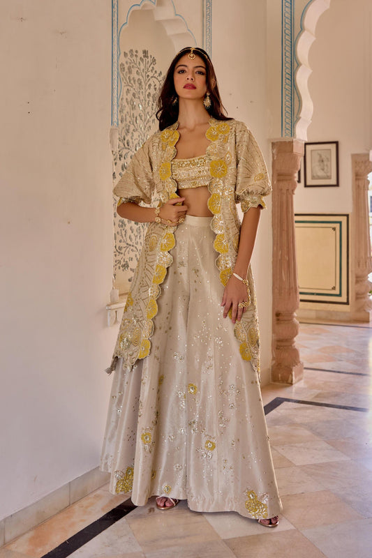 Tissue Silk Open Jacket Set