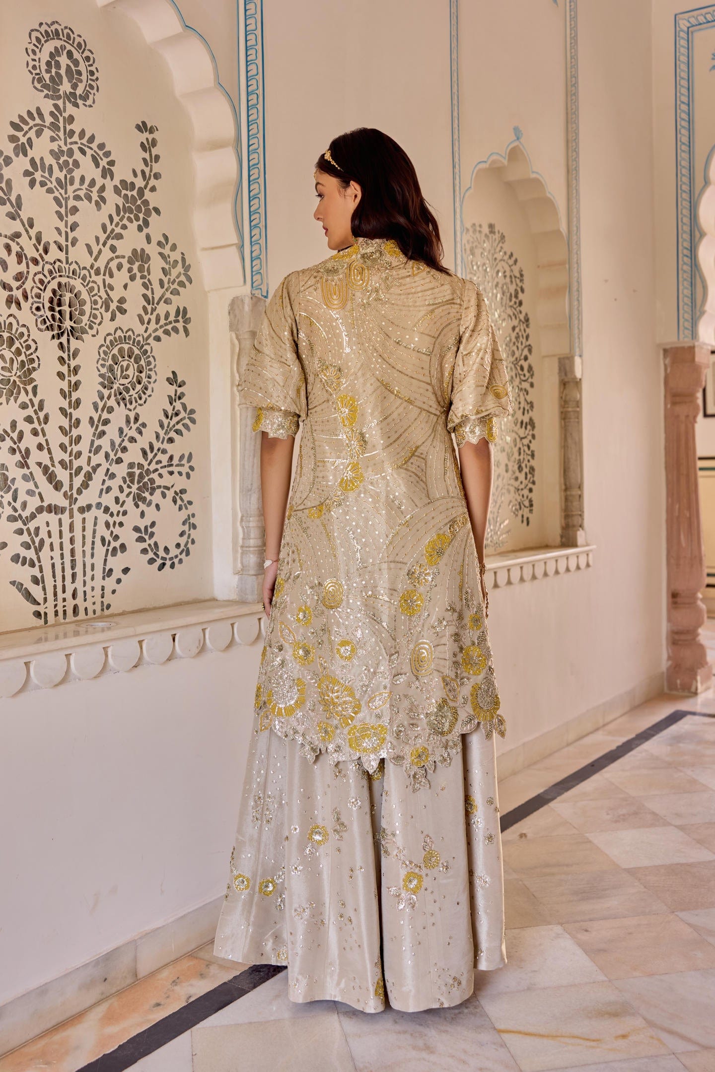 Tissue Silk Open Jacket Set