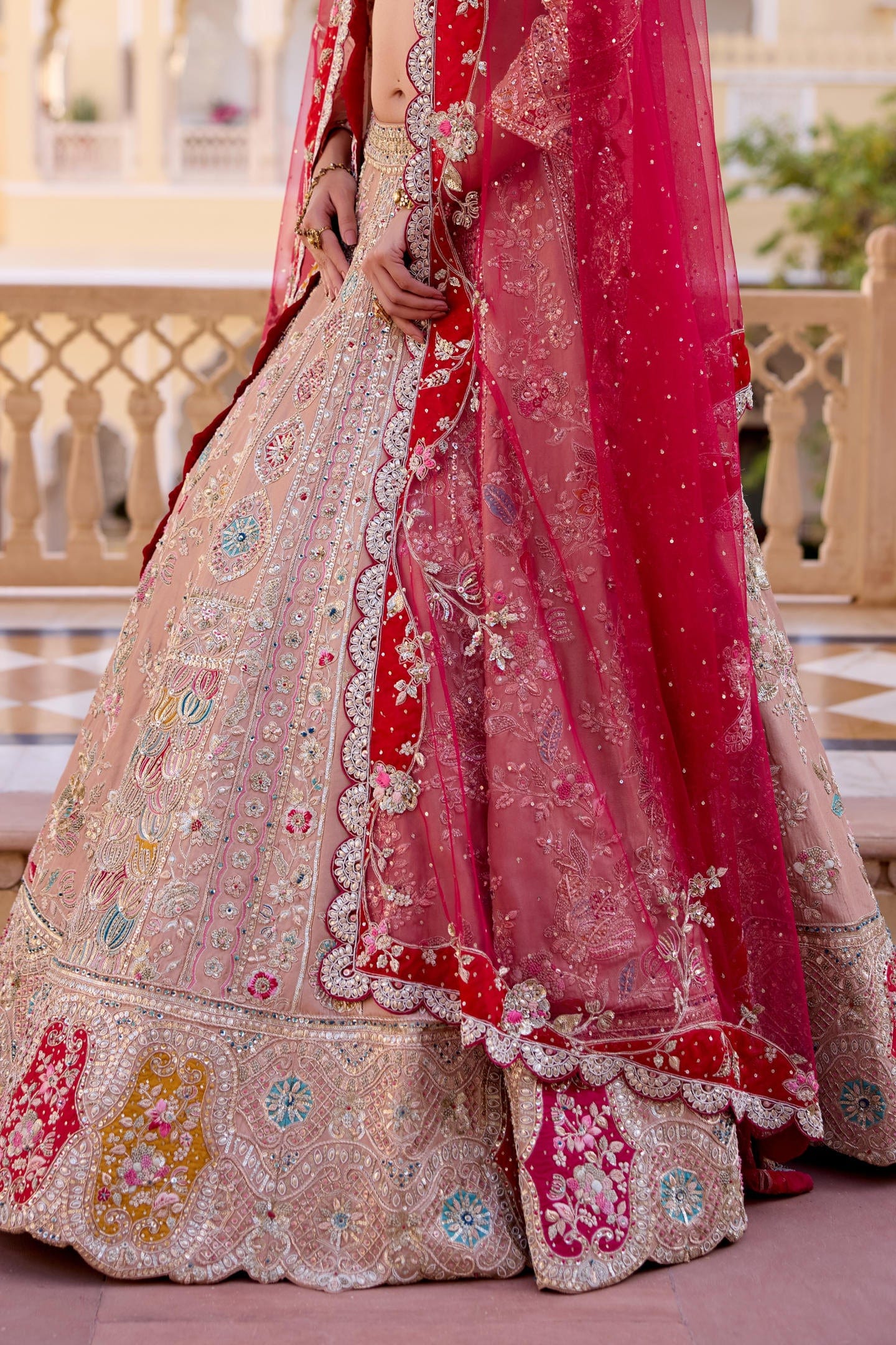 Caramel Taupe Bridal Lehenga Set