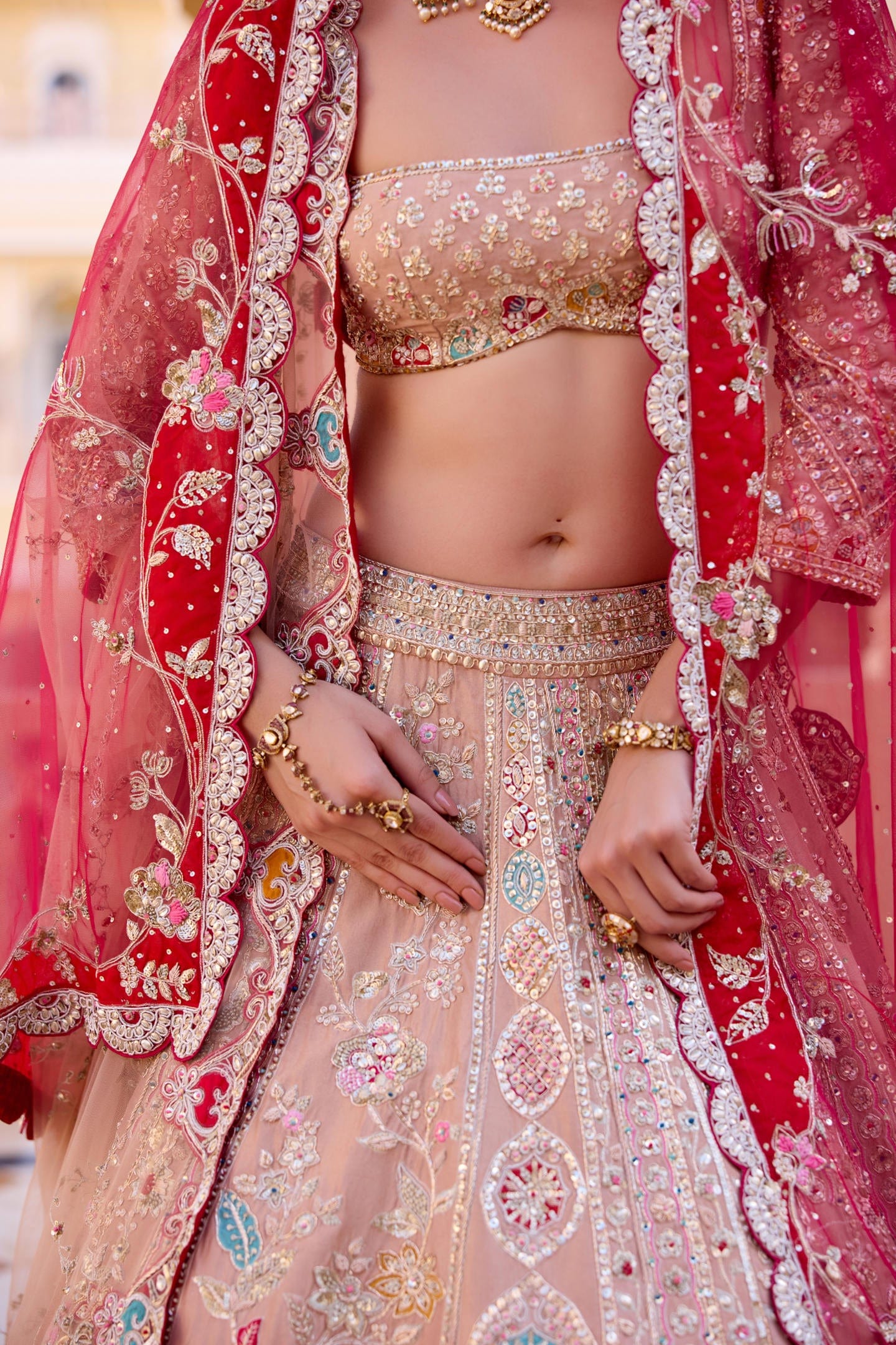 Caramel Taupe Bridal Lehenga Set
