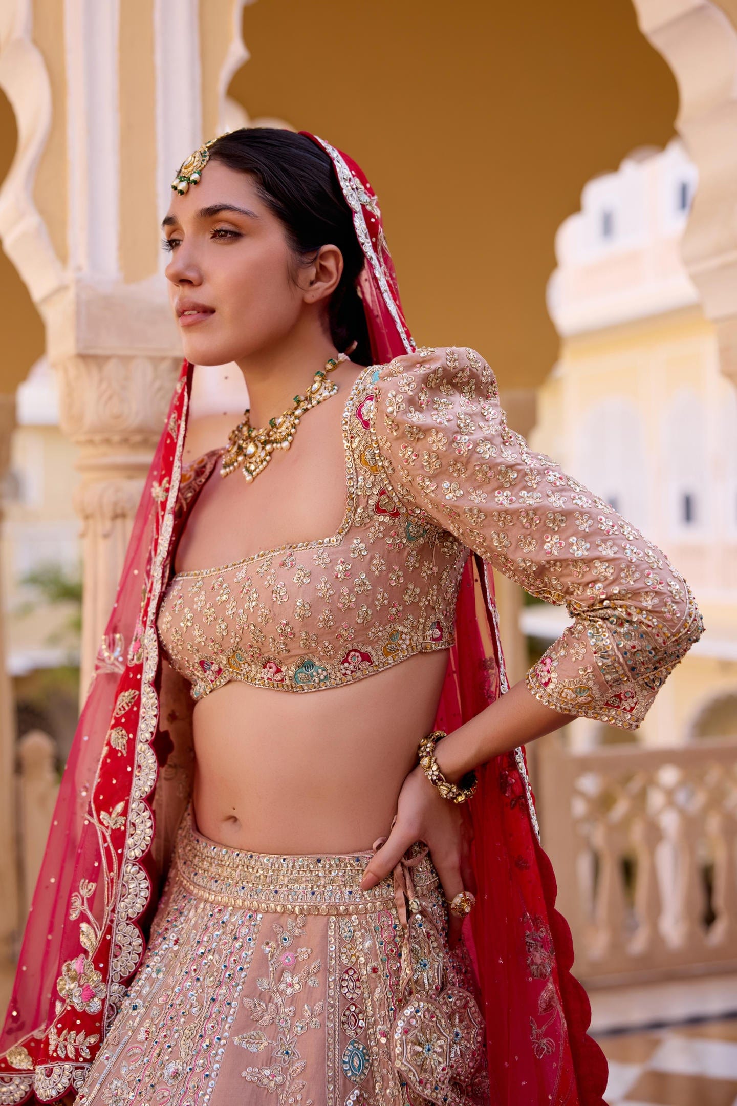 Caramel Taupe Bridal Lehenga Set