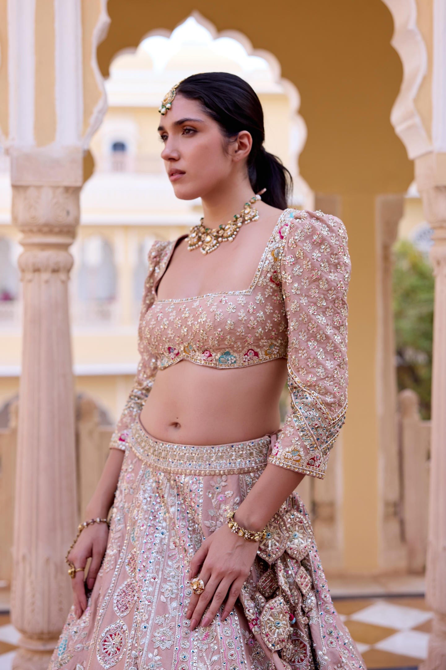 Caramel Taupe Bridal Lehenga Set