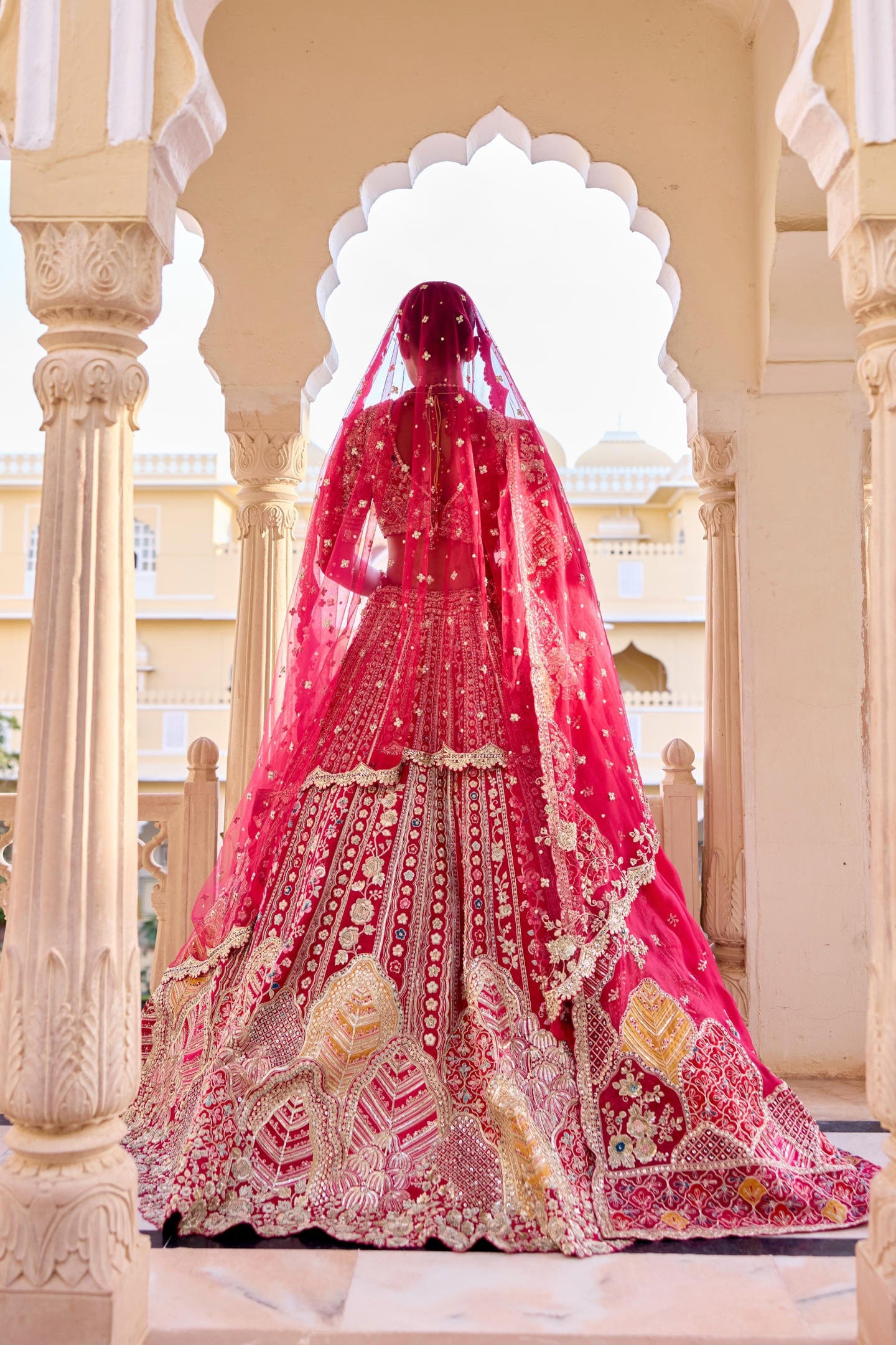 Cut Ruby Bridal Lehenga Set