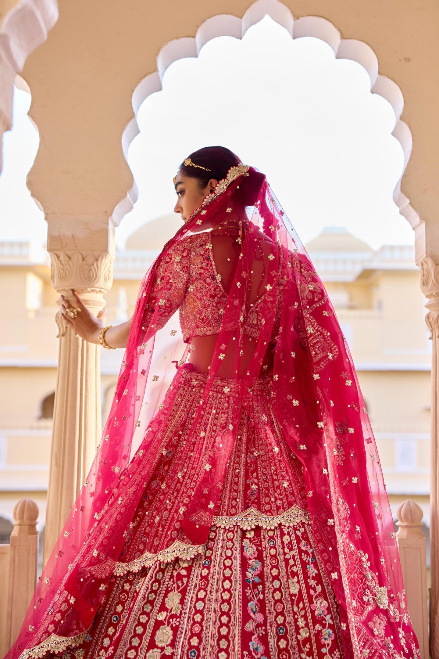 Cut Ruby Bridal Lehenga Set