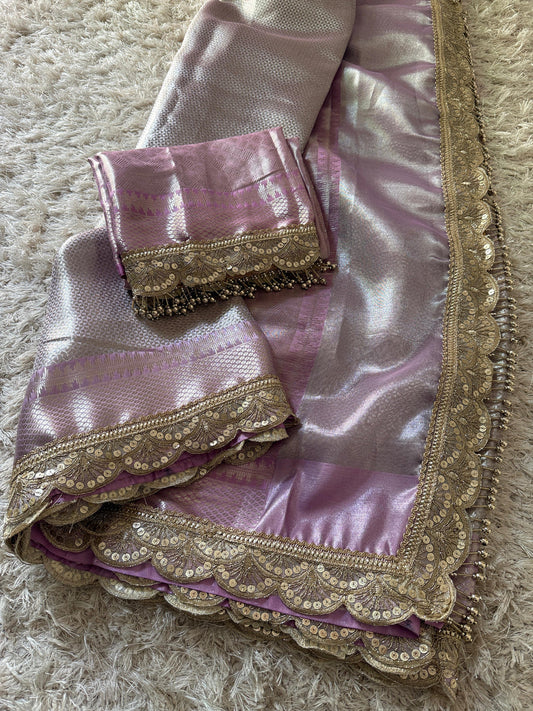 Dil Lavender Banarasi Silk Saree