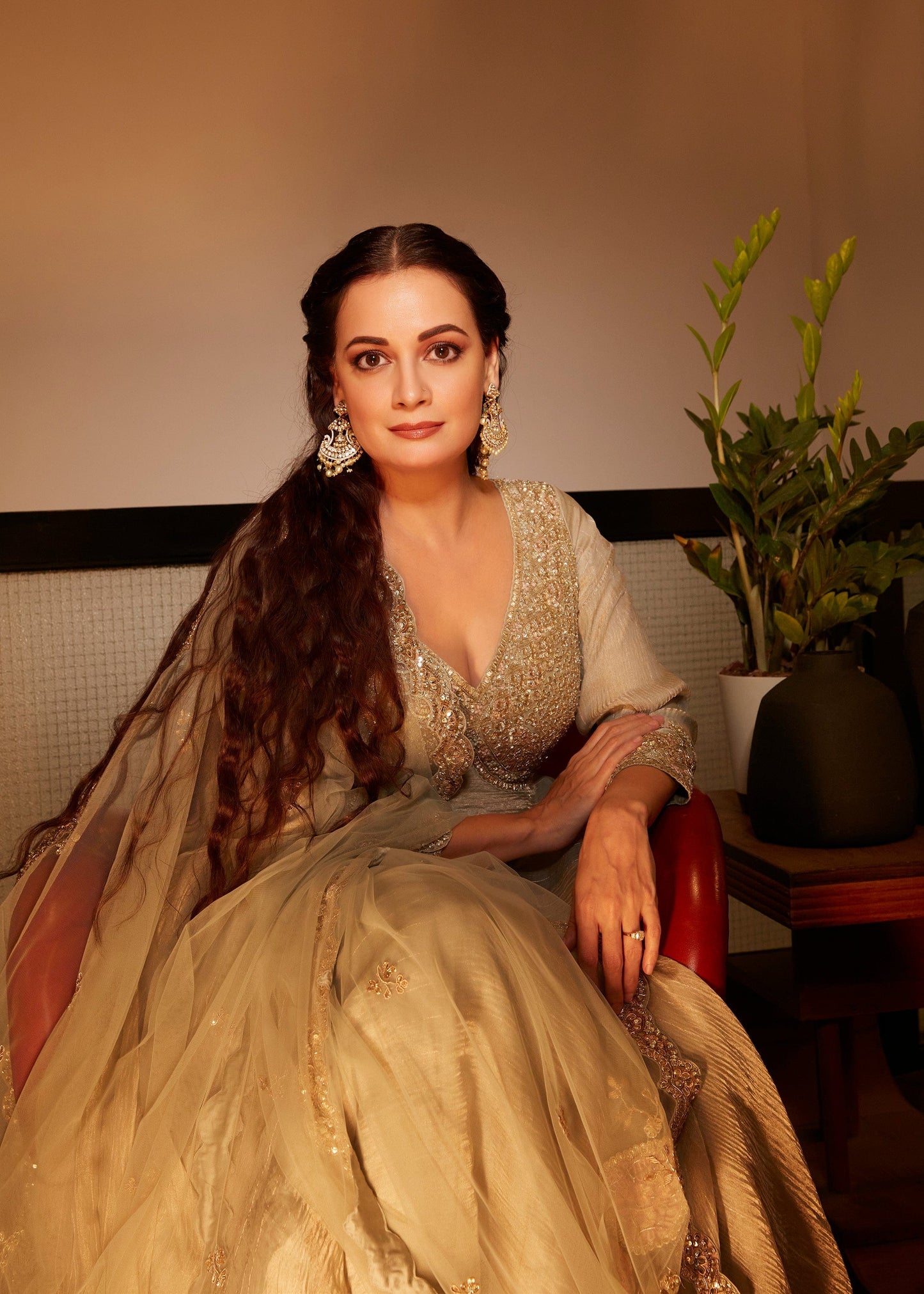 Tea Green Tissue Anarkali Set